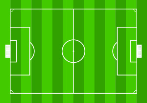 The figure is an illustration of rectangular soccer field.