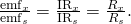 Rendered by QuickLaTeX.com \frac{{\text{emf}}_{x}}{{\text{emf}}_{s}}=\frac{{\text{IR}}_{x}}{{\text{IR}}_{s}}=\frac{{R}_{x}}{{R}_{s}}.
