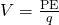 Rendered by QuickLaTeX.com V=\frac{\text{PE}}{q}