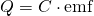 Rendered by QuickLaTeX.com Q=C\cdot \text{emf}