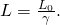 Rendered by QuickLaTeX.com L=\frac{{L}_{0}}{\gamma }.