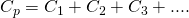 Rendered by QuickLaTeX.com {C}_{p}={C}_{1}+{C}_{2}+{C}_{3}+\text{.}\text{.}\text{.}.