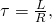 Rendered by QuickLaTeX.com \tau =\frac{L}{R}\text{,}