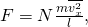 Rendered by QuickLaTeX.com F=N\frac{m\overline{{v}_{x}^{2}}}{l},