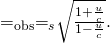 {\text{=λ}}_{\text{obs}}{\text{=λ}}_{s}\sqrt{\frac{1+\frac{u}{c}}{1-\frac{u}{c}}}.