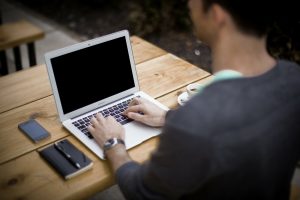 A man using a laptop