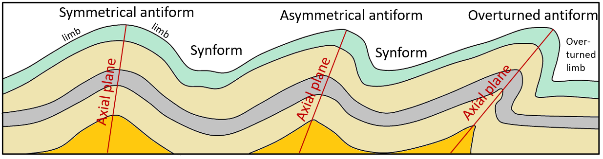 asymmetrical anticline