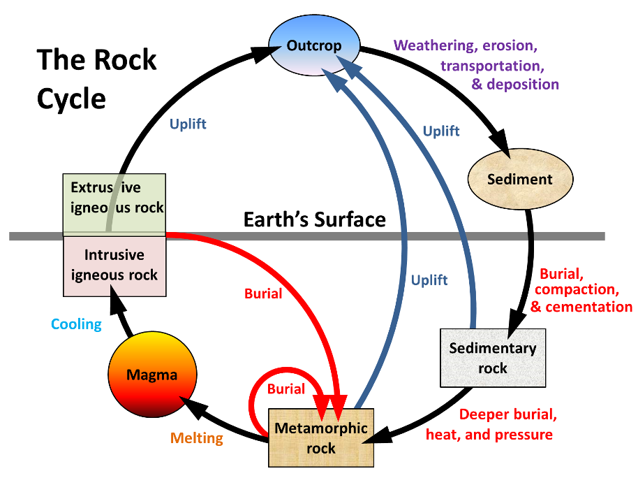 blank rock cycle diagram