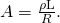 Rendered by QuickLaTeX.com A=\frac{\mathrm{\rho L}}{R}\text{.}