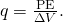 Rendered by QuickLaTeX.com q=\frac{\text{ΔPE}}{\Delta V}\text{.}