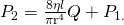 Rendered by QuickLaTeX.com {P}_{2}=\frac{8\eta l}{{\mathrm{\pi r}}^{4}}Q+{P}_{1\text{.}}