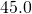 Rendered by QuickLaTeX.com \text{45}\text{.}0º