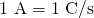 Rendered by QuickLaTeX.com \text{1 A}=\text{1 C/s}