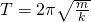 Rendered by QuickLaTeX.com T=2\pi \sqrt{\frac{m}{k}}