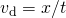 Rendered by QuickLaTeX.com {v}_{\text{d}}=x/t