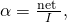Rendered by QuickLaTeX.com \alpha =\frac{\text{net τ}}{I},