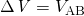 Rendered by QuickLaTeX.com \Delta \mathit{V}={V}_{\text{AB}}