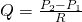 Rendered by QuickLaTeX.com Q=\frac{{P}_{2}-{P}_{1}}{R}