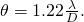 Rendered by QuickLaTeX.com \theta =1\text{.}\text{22}\frac{\lambda }{D}.