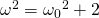 Rendered by QuickLaTeX.com {\omega }^{2}={{\omega }_{0}}^{2}+2\text{αθ}
