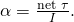 Rendered by QuickLaTeX.com \alpha =\frac{\text{net}\phantom{\rule{0.25em}{0ex}}\tau }{I}.