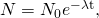 Rendered by QuickLaTeX.com N={N}_{0}{e}^{-\mathrm{\lambda t}}\text{,}