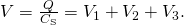 Rendered by QuickLaTeX.com V=\frac{Q}{{C}_{\text{S}}}={V}_{1}+{V}_{2}+{V}_{3}.