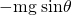 Rendered by QuickLaTeX.com -\text{mg}\phantom{\rule{0.25em}{0ex}}\text{sin}\theta