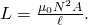 Rendered by QuickLaTeX.com L=\frac{{\mu }_{0}{N}^{2}A}{\ell }\text{.}