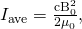 Rendered by QuickLaTeX.com {I}_{\text{ave}}=\frac{{\text{cB}}_{0}^{2}}{{2\mu }_{0}},