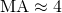 Rendered by QuickLaTeX.com \text{MA}\approx 4