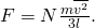Rendered by QuickLaTeX.com F=N\frac{m\overline{{v}^{2}}}{3l}\text{.}