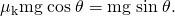 Rendered by QuickLaTeX.com {\mu }_{\text{k}}\text{mg}\phantom{\rule{0.25em}{0ex}}\text{cos}\phantom{\rule{0.25em}{0ex}}\theta =\text{mg}\phantom{\rule{0.25em}{0ex}}\text{sin}\phantom{\rule{0.25em}{0ex}}\theta .