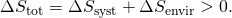Rendered by QuickLaTeX.com \Delta {S}_{\text{tot}}=\Delta {S}_{\text{syst}}+\Delta {S}_{\text{envir}}>0.