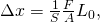 Rendered by QuickLaTeX.com \Delta x=\frac{1}{S}\frac{F}{A}{L}_{0},