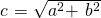 Rendered by QuickLaTeX.com c\text{ = }\sqrt{{a}^{2}\text{+ }{b}^{2}}