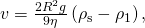 Rendered by QuickLaTeX.com v=\frac{{2R}^{2}g}{9\eta }\left({\rho }_{\text{s}}-{\rho }_{1}\right),