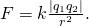 Rendered by QuickLaTeX.com F=k\frac{|{q}_{1}{q}_{2}|}{{r}^{2}}.