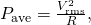 Rendered by QuickLaTeX.com {P}_{\text{ave}}=\frac{{V}_{\text{rms}}^{2}}{R},