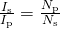 Rendered by QuickLaTeX.com \frac{{I}_{\text{s}}}{{I}_{\text{p}}}=\frac{{N}_{\text{p}}}{{N}_{\text{s}}}