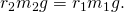 Rendered by QuickLaTeX.com {r}_{2}{m}_{2}g={r}_{1}{m}_{1}g.