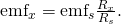 Rendered by QuickLaTeX.com {\text{emf}}_{x}={\text{emf}}_{s}\frac{{R}_{x}}{{R}_{s}}.