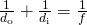 Rendered by QuickLaTeX.com \frac{1}{{d}_{\text{o}}}+\frac{1}{{d}_{\text{i}}}=\frac{1}{f}