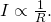 Rendered by QuickLaTeX.com I\propto \frac{1}{R}\text{.}