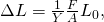 Rendered by QuickLaTeX.com \Delta L=\frac{1}{Y}\frac{F}{A}{L}_{0},