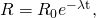 Rendered by QuickLaTeX.com R={R}_{0}{e}^{-\mathrm{\lambda t}}\text{,}