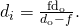 Rendered by QuickLaTeX.com {d}_{i}=\frac{{\mathrm{fd}}_{\text{o}}}{{d}_{\text{o}}-f}\text{.}