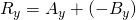 Rendered by QuickLaTeX.com {R}_{y}={A}_{y}+\left(-{B}_{y}\right)