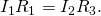 Rendered by QuickLaTeX.com {I}_{1}{R}_{1}={I}_{2}{R}_{3}.