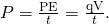 Rendered by QuickLaTeX.com P=\frac{\text{PE}}{t}=\frac{\text{qV}}{t}\text{.}